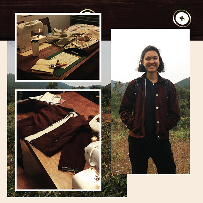 <h4><i>corduroy jacket</i></h4>
					<h4><b>February 2019</b></h4>
					<h4>I don’t have many jackets I can throw on top of an outfit. After looking around for one I might like, I decided to make my own using corduroy. The project took 3 days to complete, finished with an inner lining, pockets, buttons and a collar.</h4>